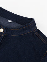 Load image into Gallery viewer, Denim Shirt Dress with Lantern Sleeve and Tie Belt N6C194