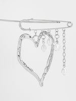 Load image into Gallery viewer, Lava Heart Alloy Pearl Fringe Brooch Pin N6B020
