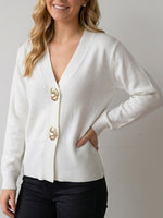 Load image into Gallery viewer, Solid V-Neck Long Sleeve Cardigan Women N6G183