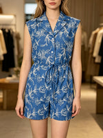 Load image into Gallery viewer, Embroidery Belted Sleeveless Jumpsuit Women N6F240