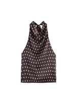 Load image into Gallery viewer, Polka Dot Halter Neck Tie-Up Top Women N6E159