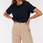 Load image into Gallery viewer, Cotton Crew Neck T-Shirt Short Sleeve Casual Top N6A149