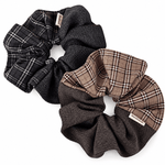 Load image into Gallery viewer, Womens Brown Plaid Patchwork Scrunchie N6K017