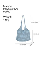 Load image into Gallery viewer, Vintage Knit Heart Mesh Tote Bag Women N6C068