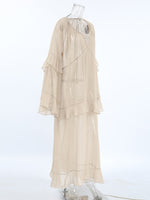 Load image into Gallery viewer, Sheer Sexy Chiffon Batwing Sleeve Maxi Dress Women N6D114