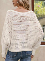 Load image into Gallery viewer, Crochet Batwing Sleeve Off Shoulder Sweater N6B027
