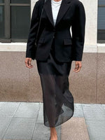 Load image into Gallery viewer, Double Layer Sheer Tulle Pencil Skirt High Waist Slit N6C195