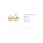 Load image into Gallery viewer, Faux Pearl Bag Shape Silver Stud Earrings Geometric N6H153
