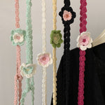 Load image into Gallery viewer, Vintage Handknit Rose Scarf Necklace Poly Narrow M5A324