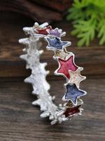 Load image into Gallery viewer, Enamel Asymmetrical Star Stretch Bangle Women N6C216