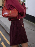 Load image into Gallery viewer, Corduroy A Line Bodycon Skirt Women Burgundy N5A690