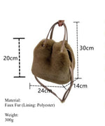 Load image into Gallery viewer, Bucket Tote Bag Women Large Capacity Faux Rabbit Fur S5P734