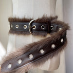 Load image into Gallery viewer, Women's Faux Leather Plush Wide Waist Belt N6J135