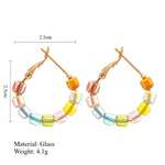 Load image into Gallery viewer, Glass Circular Hoops Silver-Posted Hand Faceted S5P157