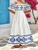 Load image into Gallery viewer, Two-Way Off-Shoulder Print Midi Dress Women N6C249