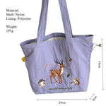 Load image into Gallery viewer, Cartoon Embroidered Nylon Shoulder Tote S5P380