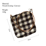 Load image into Gallery viewer, Retro Plaid Tweed Crossbody Bag Women Small Mini S5P706
