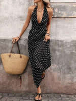 Load image into Gallery viewer, Polka Dot Halter Deep V-Neck Bodycon Dress N6E164