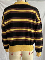 Load image into Gallery viewer, Color Block Stripe Polo Knit Pullover Oversized Lapel N6G146