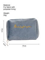 Load image into Gallery viewer, Fur Embroidery Makeup Bag Travel Organizer Women N6B114