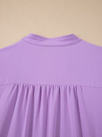 Load image into Gallery viewer, Purple V Neck Half Sleeve Chiffon Top Women N6B098