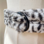 Load image into Gallery viewer, Women's Faux Fur Leopard Print Waist Belt N6J105