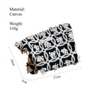 Load image into Gallery viewer, Black Canvas Zipper Pouch Embroidered Detailing S5P365