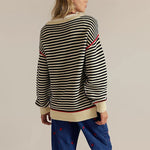 Load image into Gallery viewer, Stripe Round Neck Sweater Women Loose Casual Knit N5A890