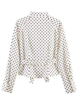 Load image into Gallery viewer, Polka Dot Tie Neck Set Women N6D127