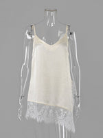 Load image into Gallery viewer, V Neck Lace Trim Sleeveless Tank Top N6F025