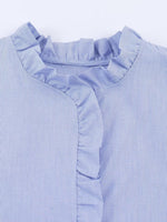Load image into Gallery viewer, Ruffle Detail Poplin Crop Shirt Women N6C103