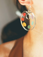 Load image into Gallery viewer, Handmade Mini Palette Acrylic Earrings Whimsical N6B011