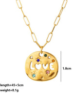 Load image into Gallery viewer, MAMA Tarot Circle Pendant 18K Gold Plated Necklace N6D534