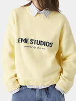 Load image into Gallery viewer, Letter Jacquard Knit Sweater Women Multiple Colors N5A504