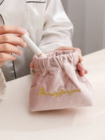 Load image into Gallery viewer, Retro Snap Closure Velvet Makeup Pouch Women N6B133