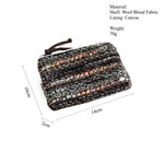 Load image into Gallery viewer, Classic Check Stripe Wool Blend Pouch Canvas Lined S5P363