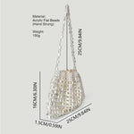Load image into Gallery viewer, Handwoven Silver Gold Bead Large Hobo Shoulder Bag N6E021