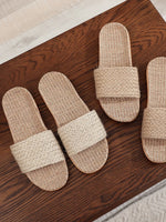Load image into Gallery viewer, Woven Linen House Slippers Women N6C227