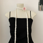 Load image into Gallery viewer, Vintage Handknit Rose Scarf Necklace Poly Narrow M5A324