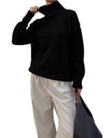 Load image into Gallery viewer, Color Block High Neck Sweater Women Multiple Colors N5A540