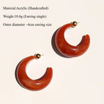 Load image into Gallery viewer, Orange Acrylic Crescent Earring Bracelet Simple Luxe S5P915