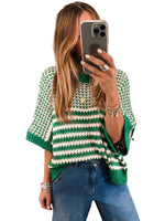 Load image into Gallery viewer, Color Block Crew Neck Oversized Sweater Women N6B087