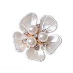 Load image into Gallery viewer, Pearl Gardenia Cuff Link Shirt Stud Detachable N6G076