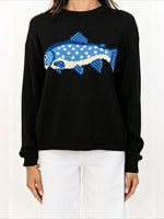 Load image into Gallery viewer, Printed Round Neck Loose Knit Pullover Sweater Women N6H301