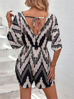 Load image into Gallery viewer, V Neck Back Bow Jumpsuit Shorts Women N6B048