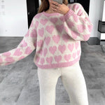 Load image into Gallery viewer, Short Knit Sweater Women Sweet Heart Jacquard N5A873