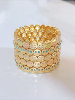 Load image into Gallery viewer, Enamel Drip Smiley Face Rhinestone Elastic Bracelet N6A212