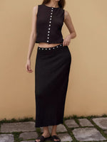 Load image into Gallery viewer, Womens Black Knit Set N25A605