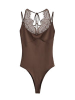 Load image into Gallery viewer, Lace Panel Halter Neck Bodysuit N6F015