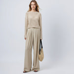 Load image into Gallery viewer, Casual High Waist Wide Leg Pleated Trousers N6A129